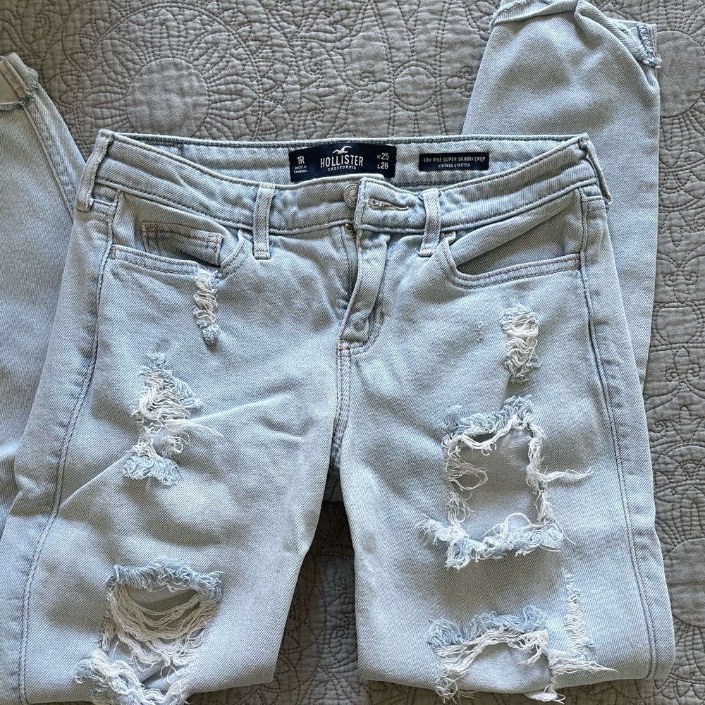Low rise super skinny crop vintage stretch Hollister